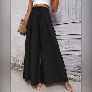 ✨ Extra Wide Leg Sheer Black Pants | Elastic Waist | Holiday & Formal ✨